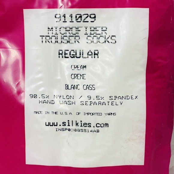 Silkies Microfiber Trouser Socks Regular Cream Creme Color #911029 Feet - Picture 5 of 7